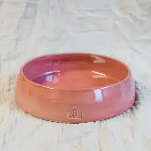 honden huisdieren waterbak voerbak slow feeder dog bowl eetbak keramiek rood paars roze enrichment handgemaakt keramiek